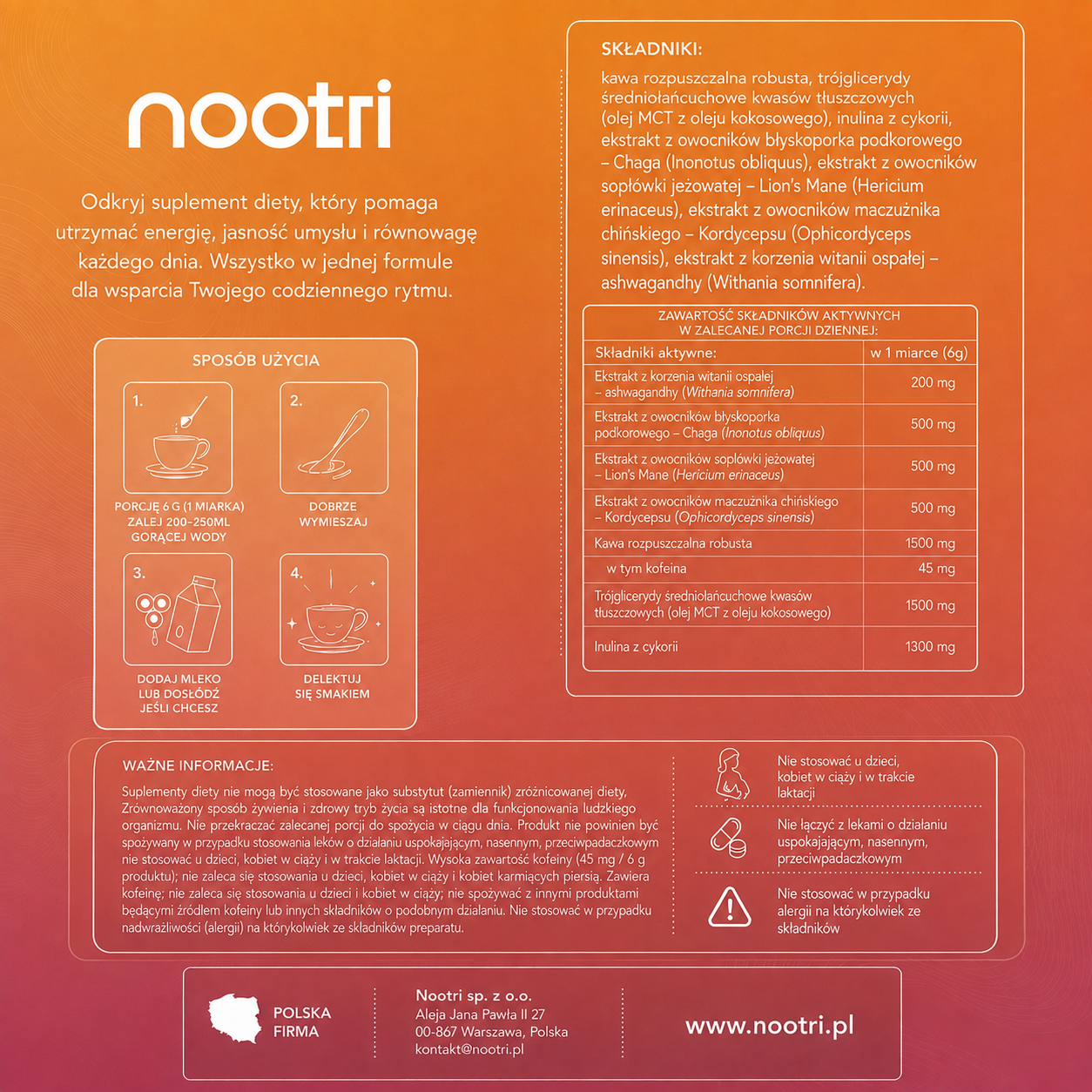 Nootri - Twój Nowy Poranny Rytuał (30 porcji)